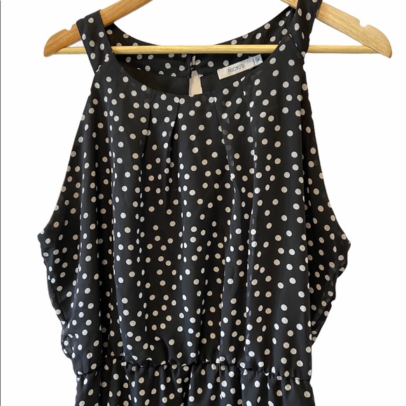 RICKIS Black&White Polka Dot Asymmetrical Dress 16 - Picture 3 of 10